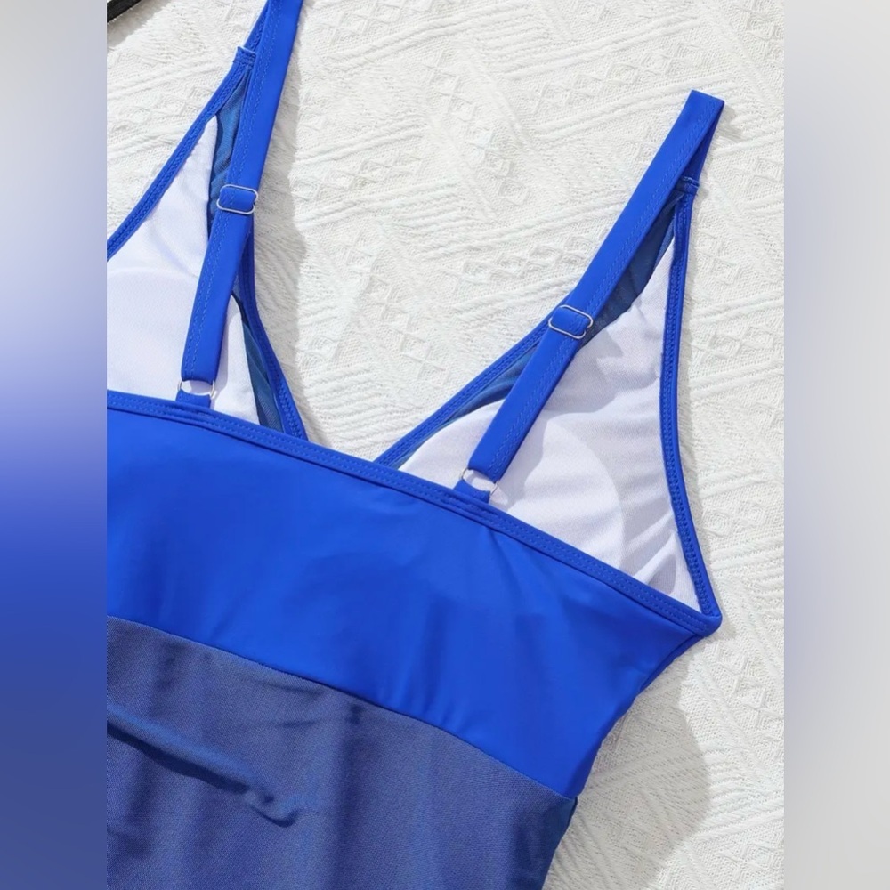 Elegant Blue Women's Swim Dress - Picture 7 of 12